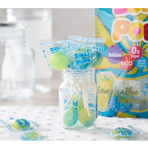 Vrečka ZOLLIPOPS lizik – Limonada & modra malina MAKSI