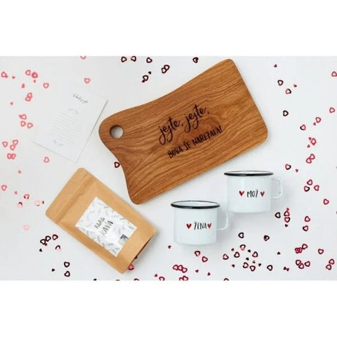 DARILNI SET ‘MOŽ IN ŽENA’ Z DESKO IN KAVO
