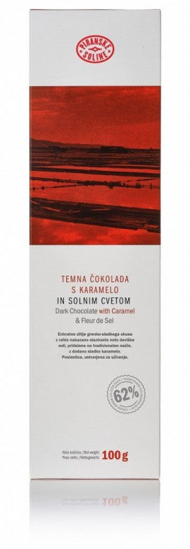 Temna čokolada s karamelo in solnim cvetom 100 g