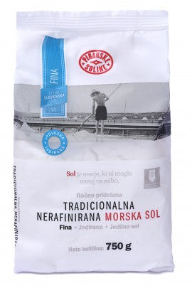 Tradicionalna fina jodirana nerafinirana morska sol 750 g