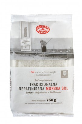 Tradicionalna groba nerafinirana nejodirana morska sol 750 g