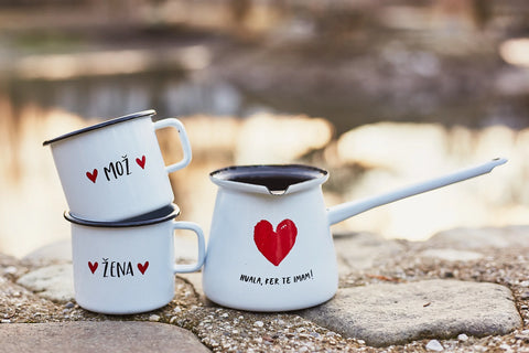 POROČNI DARILNI SET ‘HVALA, KER TE IMAM’ Z LONČKOMA